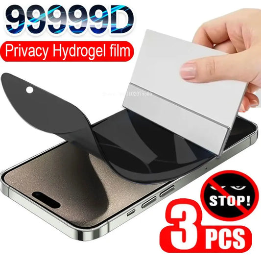 3PCS Anti-Spy Hydrogel Film for iPhone