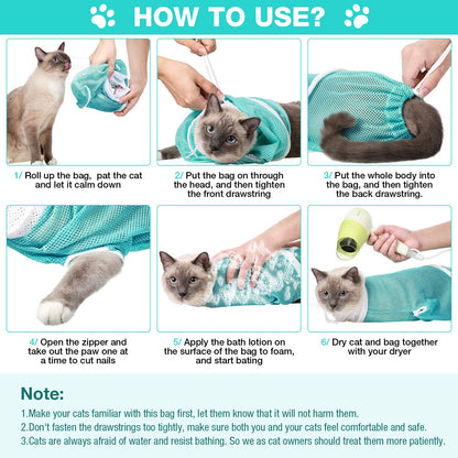 MeowMate™ Bathing and Grooming Sack